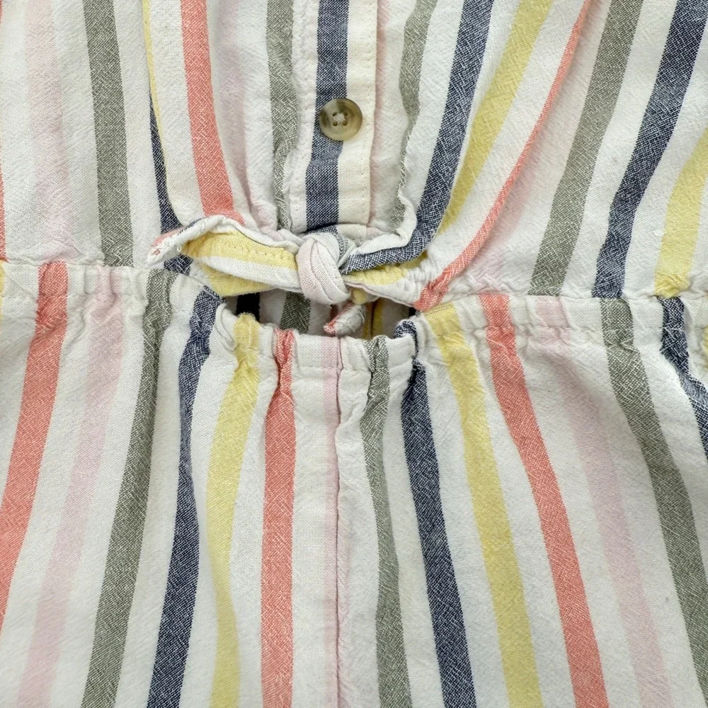 Old Navy Kids‎ Girls Striped Tie Front Romper Jumpsuit Size 8